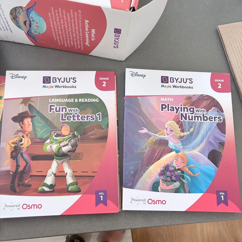 Disney BYJU'S Learning Kit Grade 2 Osmo Magic Workbooks Math Reading iPad Base